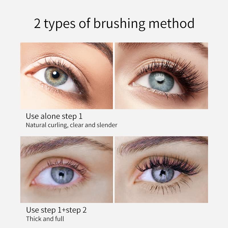 fupah ماسكارا لاش كوزمتيكس فيبلي، ماسكارا فيبلي 5x أطول مقاومة للماء، ماسكارا 2 في 1 ثرايف فيبلي، ماسكارا 4D من ألياف الحرير، قابلة للغسل لتطويل وتكثيف طبيعي بدون تكتل باللون الأسود - Image 4