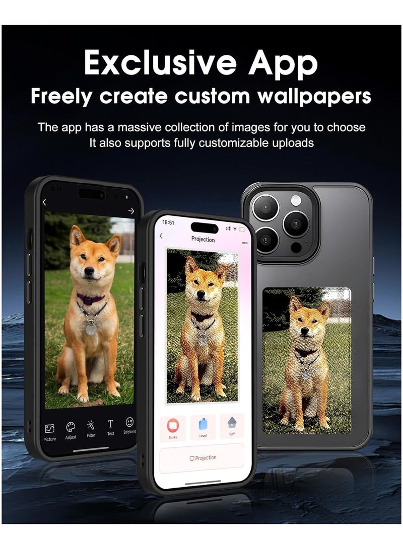 general Smart Ink Phone Case DIY Ink Screen Phone Case, Compatible with iPhone 15 Pro Max, Custom Image Display AI Phone Case, E-Ink Phone Case, Drop Proof TPU Rubber DIY Phone Case - Image 5