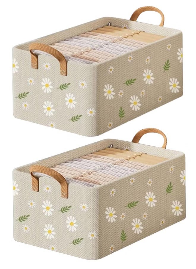Peachjoy 2 Pieces Storage Bins, Foldable Storage Baskets for Organizing Clothes, Toys, Books, 47×28×20cm  - Image 1