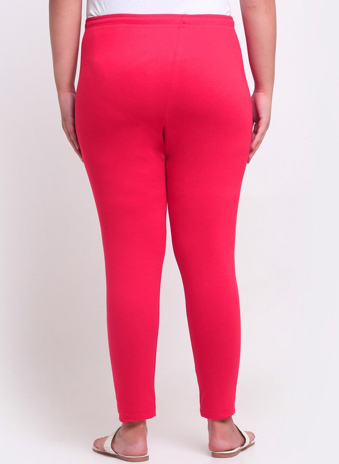 Trend Level Plus Size Ankle Length Leggings in Magenta Pink - Image 3