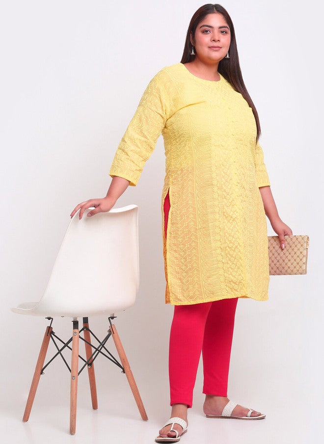 Trend Level Plus Size Ankle Length Leggings in Magenta Pink - Image 4