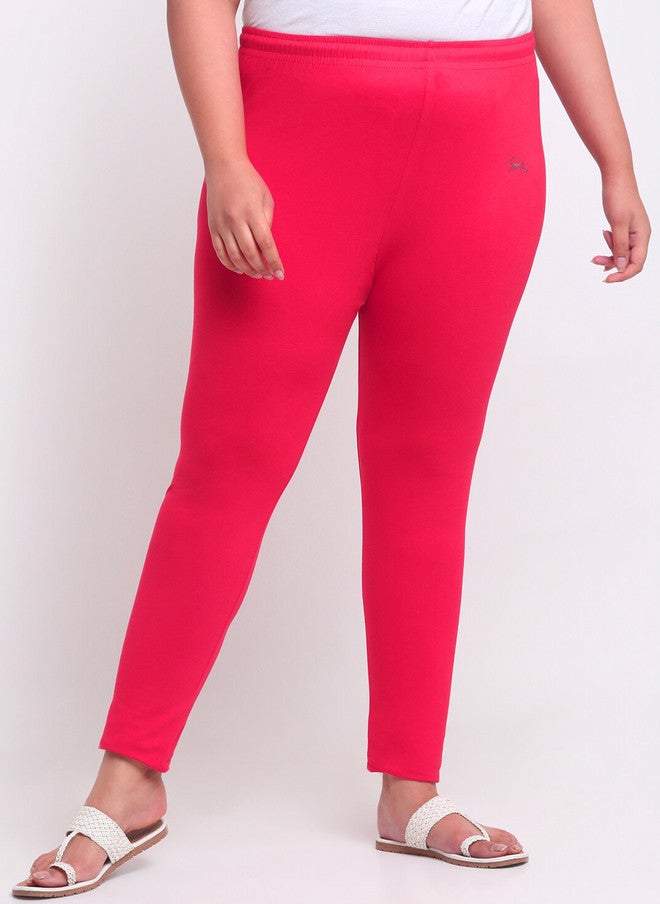Trend Level Plus Size Ankle Length Leggings in Magenta Pink - Image 1