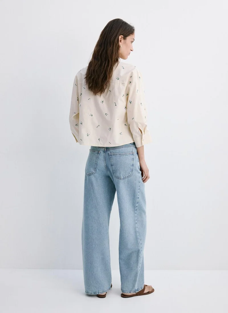 MANGO Embroidered cotton shirt