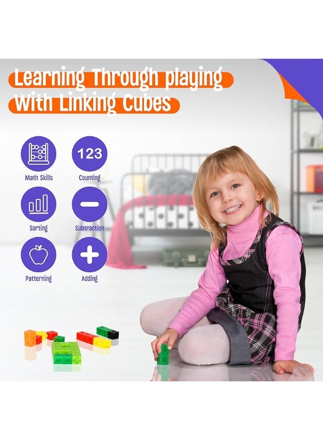 SpriteGru Math Linking Cubes, Set of 100 Math Cubes Manipulative Connecting and Counting Snap Blocks for Early Math and Construction, Educational Toy for Preschool, Kindergarten, Homeschool - Image 1
