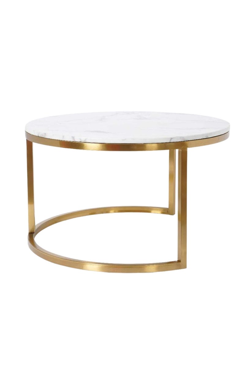GAIA Home Ceramic Nesting Coffee Table Set with Metal Frame Modern Design - Image 5