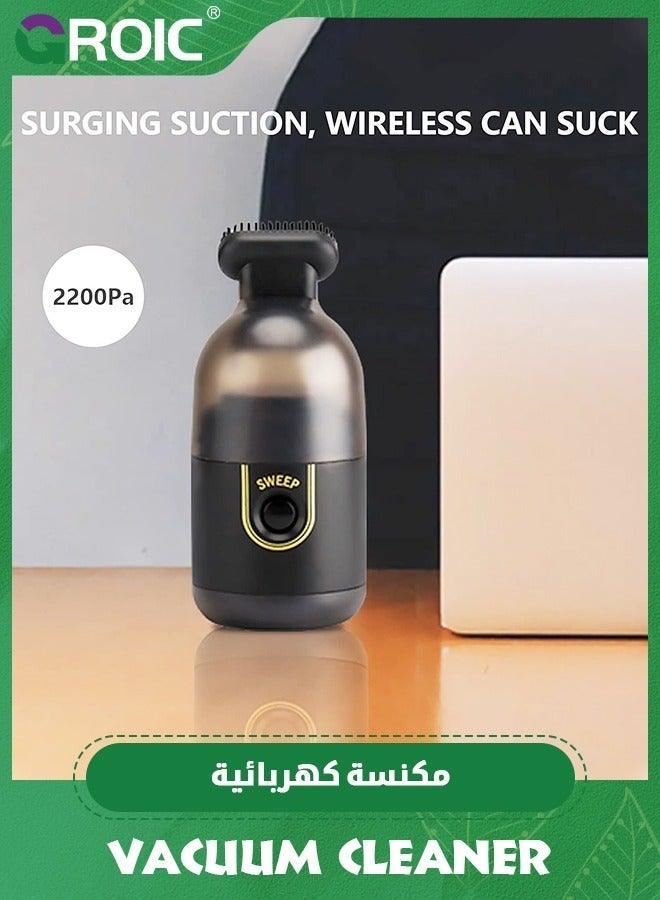 GROIC Black Hand Vacuum Cleaner, Girls Desktop Vacuum, Bed acaroid Removal, Wardrobe dust, Clean Keyboard/Piano/Bread Crumbs/Hair/dust Mini Car Cleaner - Image 4