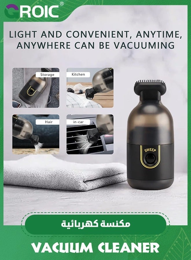 GROIC Black Hand Vacuum Cleaner, Girls Desktop Vacuum, Bed acaroid Removal, Wardrobe dust, Clean Keyboard/Piano/Bread Crumbs/Hair/dust Mini Car Cleaner - Image 3