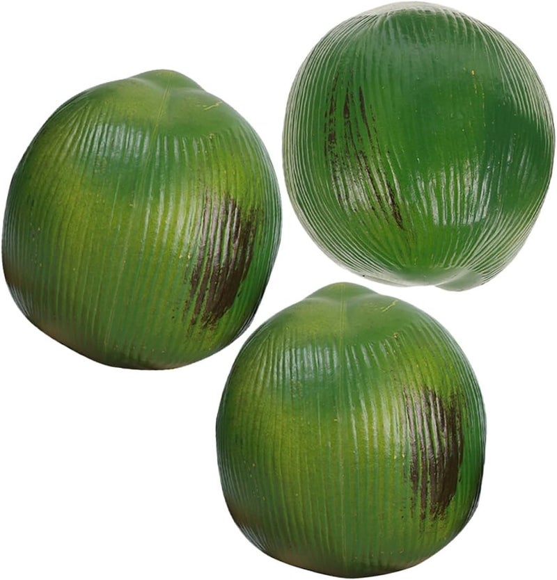 FOMIYES 3pcs Lifelike Artificial Coconut Faux Fruit Simulation Model Plastic Tropical Hawaiian Party Decorations for Luau Wedding Home Décor - Image 1