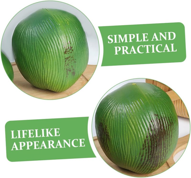 FOMIYES 3pcs Lifelike Artificial Coconut Faux Fruit Simulation Model Plastic Tropical Hawaiian Party Decorations for Luau Wedding Home Décor - Image 3