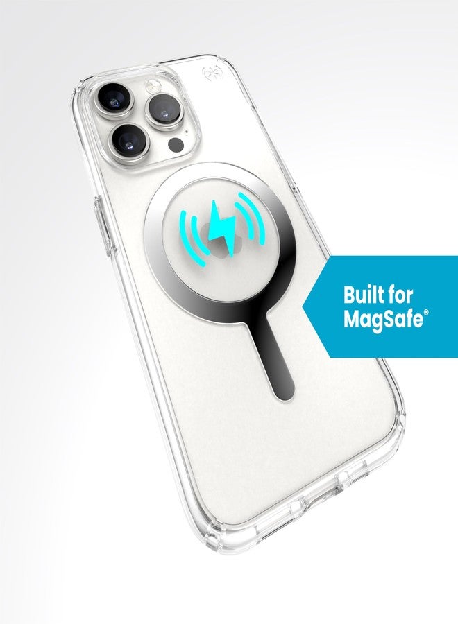 Speck Clear iPhone 15 Pro Case - Built for MagSafe, Drop Protection - Scratch Resistant, Anti-Yellowing, 6.1 Inch Phone Case - Presidio Clear/Chrome Finish - Image 5