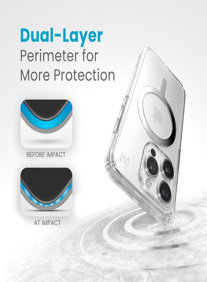 Speck Clear iPhone 15 Pro Case - Built for MagSafe, Drop Protection - Scratch Resistant, Anti-Yellowing, 6.1 Inch Phone Case - Presidio Clear/Chrome Finish - Image 4