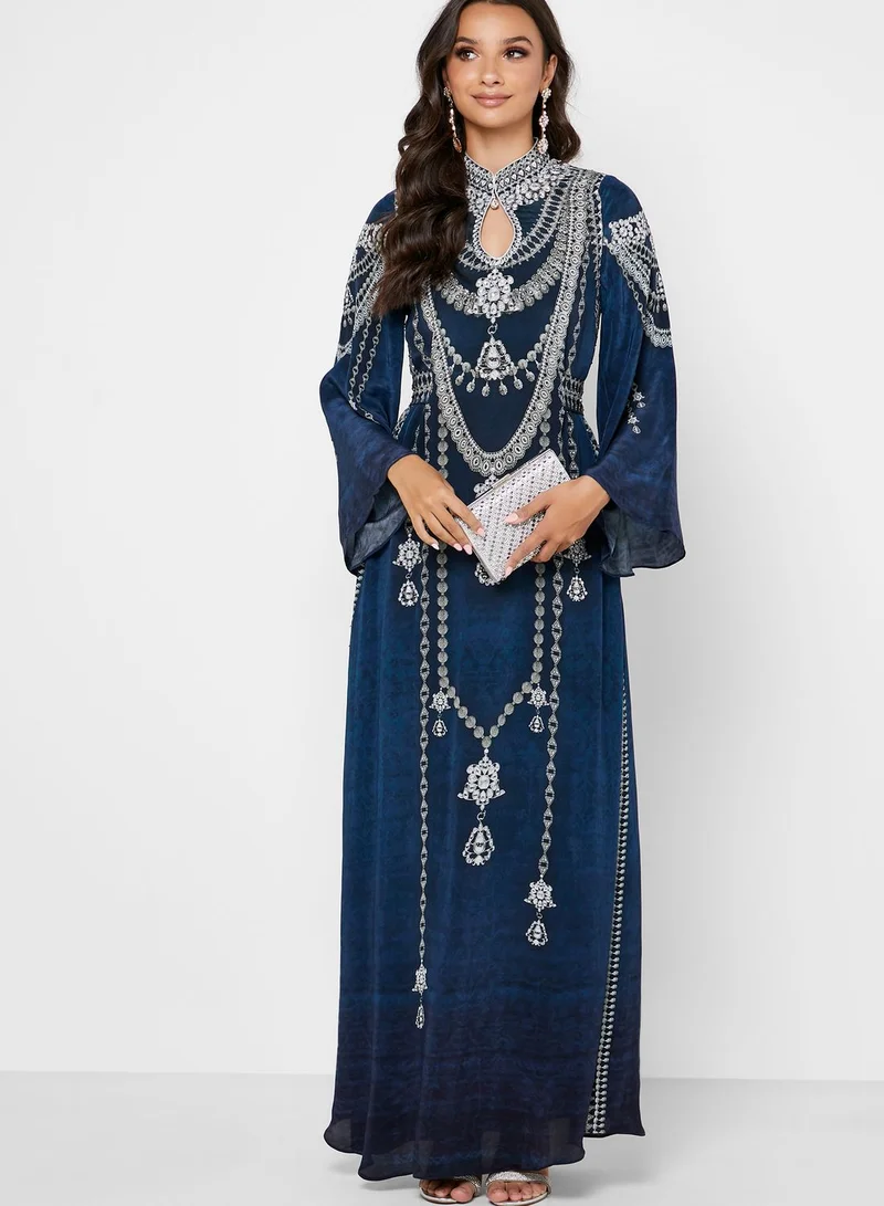 NIRRAAMYAA Embellished Kaftan for Women | Best Price KSA