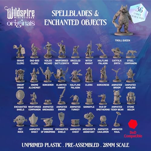 Wildspire Spellblades  Enchanted Objects for DND Miniatures 28mm32mm PlayerCharacters NPC Bulk DD Minis Unpainted Dungeons  Dragons Figures Accessories for Fantasy Tabletop RPG DND Pathfinder - Image 5