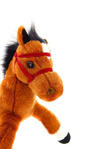 Plushland 14 Inches Soft Brown and Black Horse Stuffed Animal Toy Gift for Baby Boys Girl Holidays Birthday Christmas Halloween Thanksgiving Back to School ADHD Autism Handmade Present Sleep Companion - Image 4