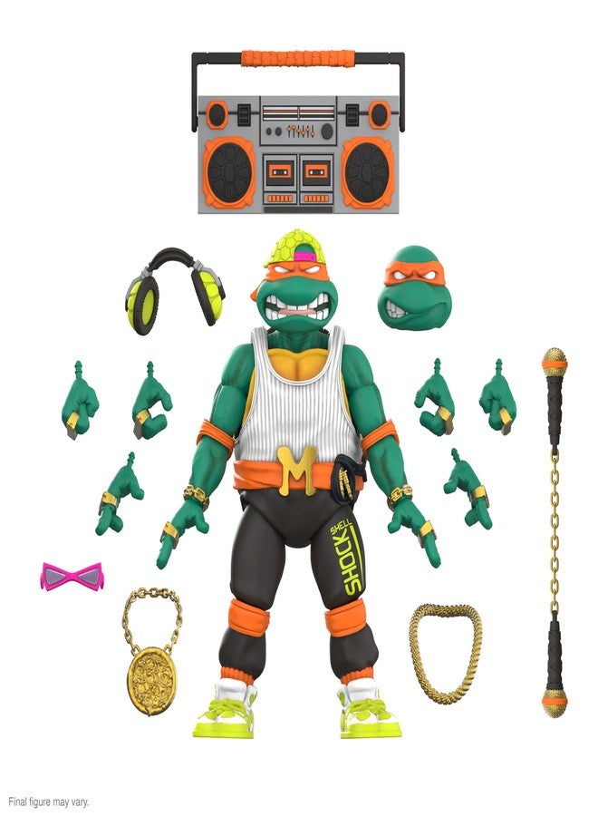 Super7 ULTIMATES! Teenage Mutant Ninja Turtles Rapper Mike - 7" TMNT Action Figure with Accessories Classic Cartoon Collectibles and Retro Toys - Image 1