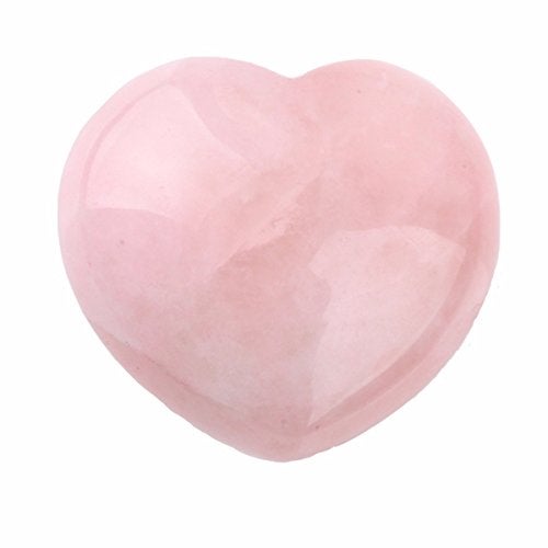 rockcloud Healing Crystal Natural Rose Quartz Heart Love Carved Palm Worry Stone Chakra Reiki Balancing - Image 3