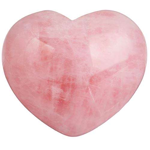 rockcloud Healing Crystal Natural Rose Quartz Heart Love Carved Palm Worry Stone Chakra Reiki Balancing - Image 1