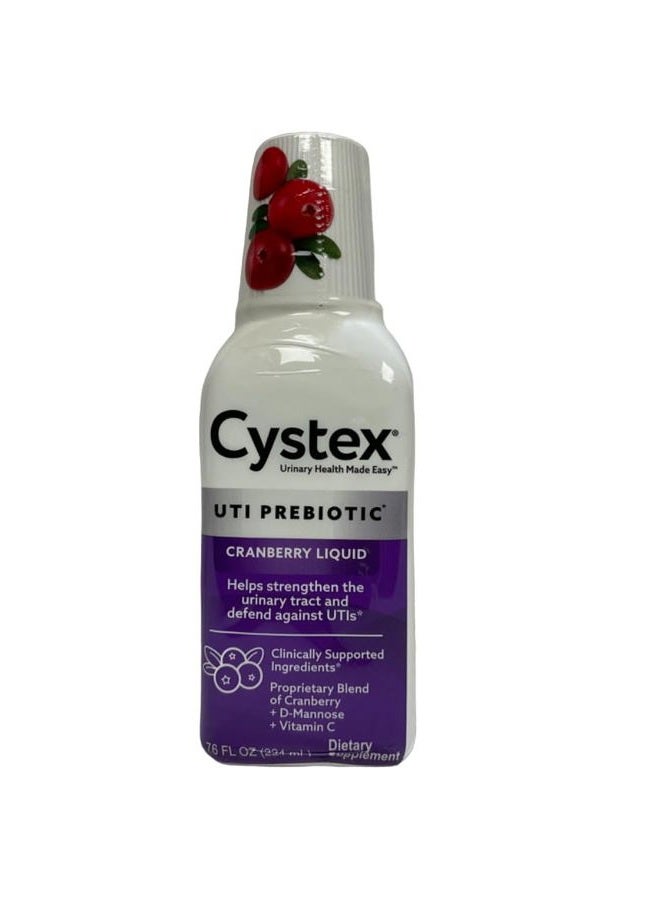 Cystex UTI Prebiotic Cranberry Liquid, Urinary Tract Support with D-Mannose, Vitamin C, and Bromelain, 7.6 FL OZ (Pack of 6) - Image 1