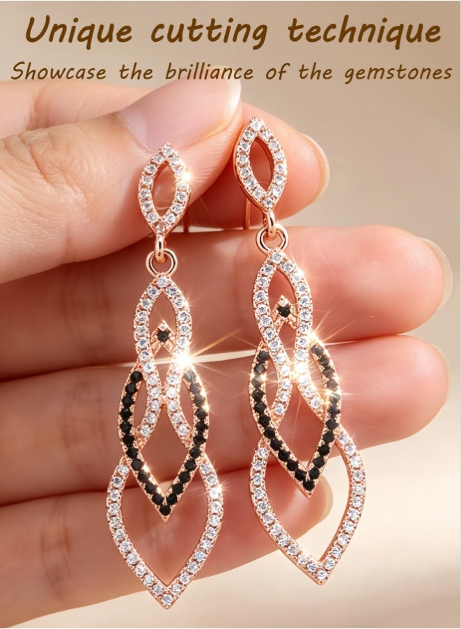 Arrangeli Earrings for Women, Unique Cutting Technique, Shiny Gemstone Brilliance Perfect Gifts for Wife Mother Sister, Dainty Wedding Party Jewelry for Family (H0355) - Image 4