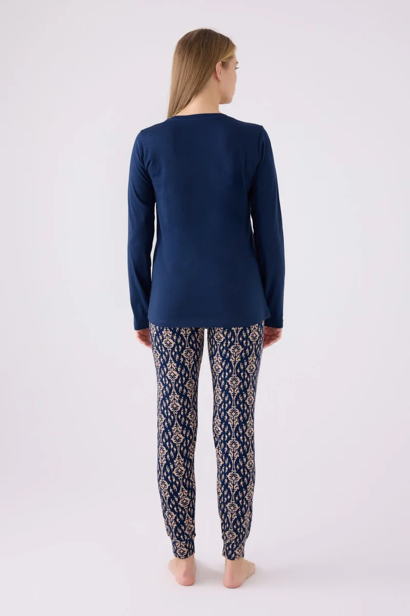 Arnetta Women's Long Sleeve Pajama Set AR3075 Dark Indigo