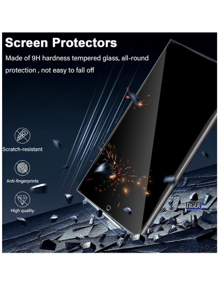 TIGER Full Screen Privacy Screen Protector for Samsung Galaxy S24 Plus – [Pack of 2] Anti-Spy Tempered Glass, 9H Hardness, Privacy Protection with 2 Camera Lens Protectors, Scratch-Resistant - Image 2