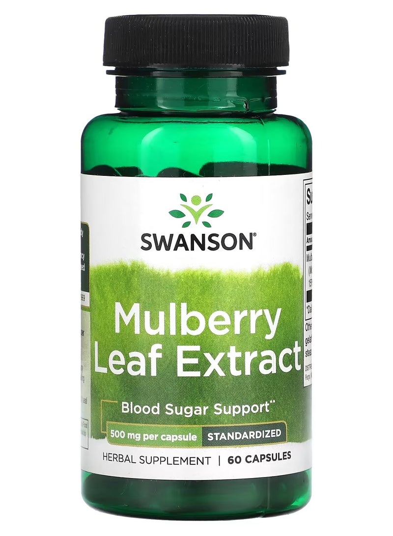 سوانسون، مستخلص أوراق التوت، 500 ملغ، 60 كبسولة