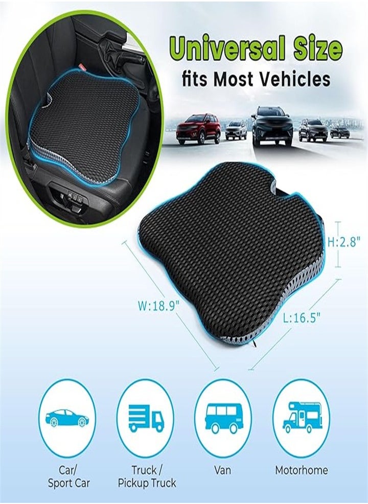 Generic - Car Wedge Seat Cushion for Driver/Passenger Car Seats - Wedge Car Seat Cushion for Driving to Improve Vision/Posture - Memory Foam Car Seat Cushion for Hip Pain Relief (Mesh Cover, Gray) - Image 1
