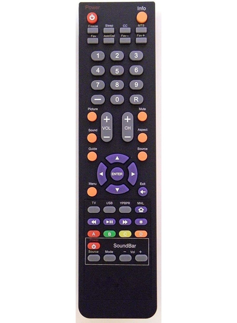 Sceptre HDTV Sceptre 142022370010C Remote Control Controller Replacement for X405BVFMDU X405BV-FMDU X405BVFMQR X405BV-FMQR X409BVFHDR X409BV-FHDR - Image 1