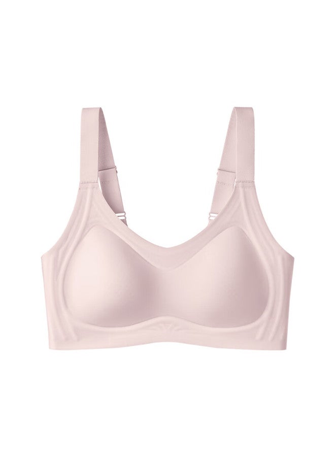 Finseech Fenshique Cool Feeling Jelly Strip Soft Support Wireless Bra Anti-sagging Bra Light Pink L - Image 2