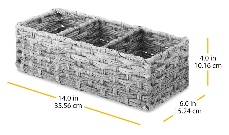 Whitmor Split Rattique Tank Topper Gray Wash - Image 4