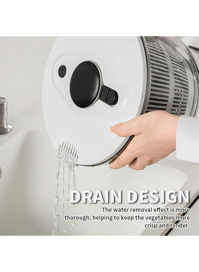 5000ml Large Salad Spinner Push-type Salad Dehydration Contalner Quick-drying Vegetable Washer Saladmaster Tools Bowl Easy to Clean  for Washing Salads, Fruits, Vegetables  - Image 5