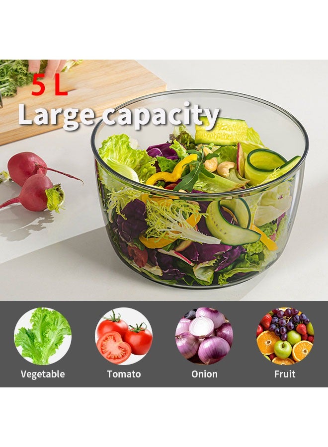 5000ml Large Salad Spinner Push-type Salad Dehydration Contalner Quick-drying Vegetable Washer Saladmaster Tools Bowl Easy to Clean  for Washing Salads, Fruits, Vegetables  - Image 3