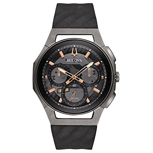 Bulova ساعة بولوفا CURV كرونوغراف سوداء وتيتانيوم 98A162 - Image 1