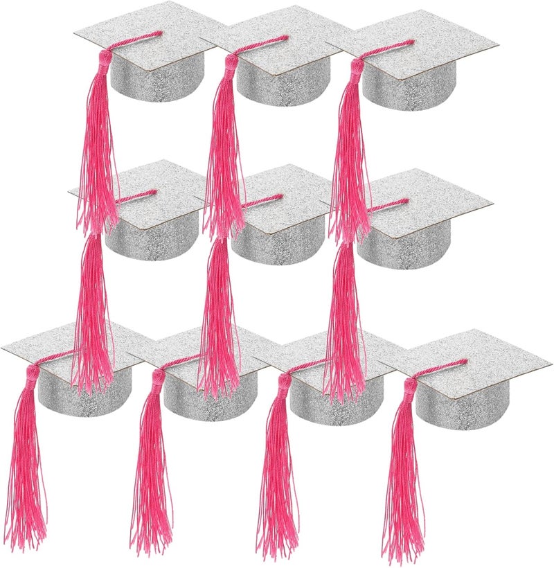 Luxshiny 40pcs Graduation Hat Beverage Goblet Covers Fun Wine Goblet Decor for Graduation Parties Festive Tassel Design for Celebrations and Gatherings - Image 3