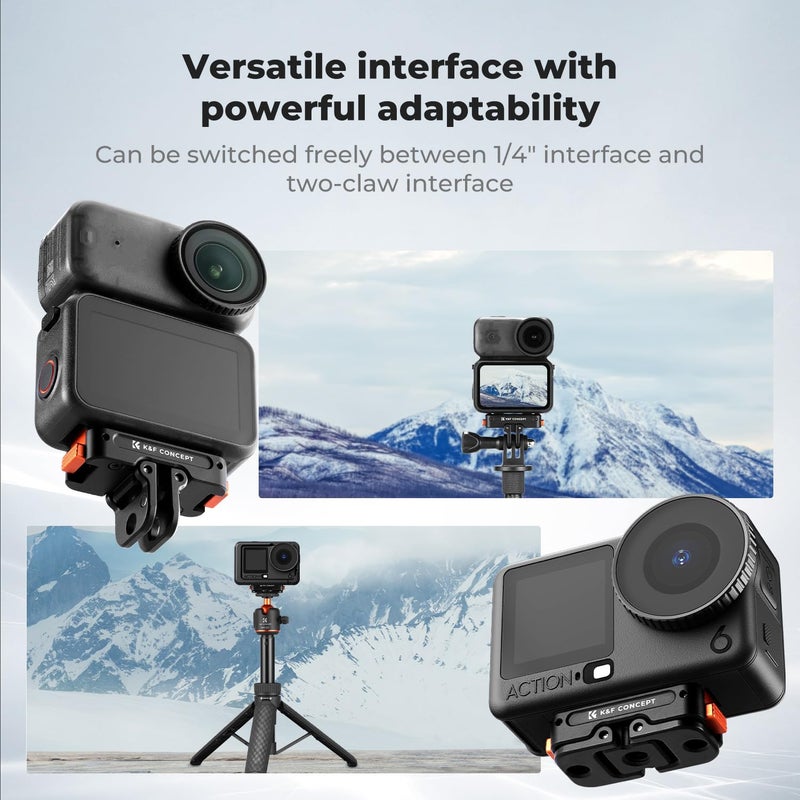 K&F Concept Magnetic Quick Release Adapter Mount Compatible with DJI Osmo Nano/Osmo Action 6, Expansion Stand with 1/4 Screw Hole/Foldable Connector/Quick-Release Buckle, Action Camera Accessories - Image 4