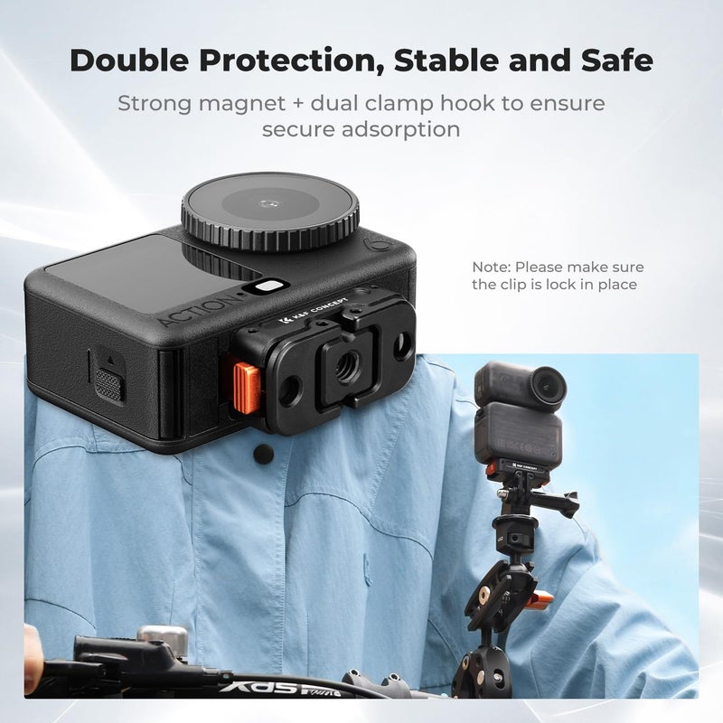 K&F Concept Magnetic Quick Release Adapter Mount Compatible with DJI Osmo Nano/Osmo Action 6, Expansion Stand with 1/4 Screw Hole/Foldable Connector/Quick-Release Buckle, Action Camera Accessories - Image 5