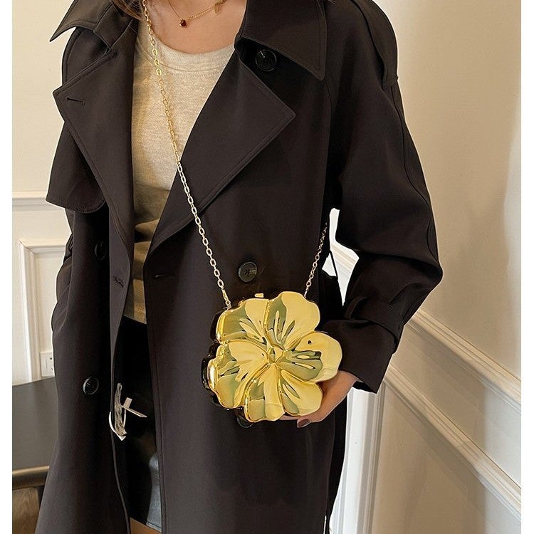 High-Grade Personality Acrylic Flower Bag Evening Bag Fashionable Celebrity Banquet Shoulder Crossbody Bag - Image 4