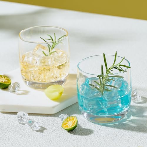 Wlasss Whiskey Glasses Set of 6, Premium Crystal Bourbon Glass, 10.5 oz Drinking Glasses for Scotch, Cocktail, Whisky and Juice, Transparent Rocks Glasses, Dishwasher Safe Glassware, Gifts for Fathers - Image 2