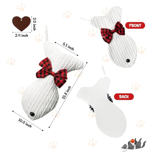WATINC Pet Christmas Stockings Personalized 3 Pack Large Bone Shape Stocking with Wooden Name Tag Pet Cat Knit Christmas Hanging Stockings for Xmas Eve Party Fireplace Tree Gift Decoration - Image 3