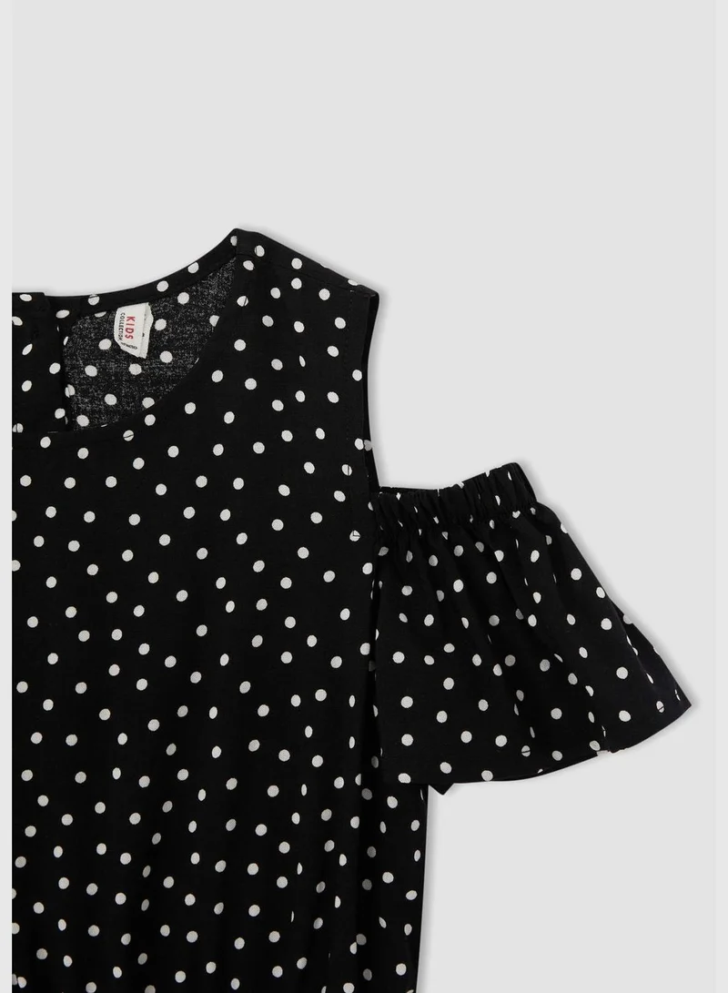 DeFacto Open Shoulder Polka Dot Printed Jumpsuit