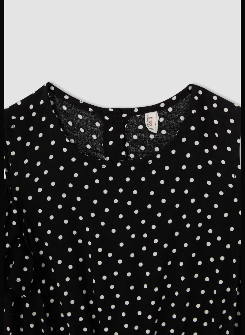 DeFacto Open Shoulder Polka Dot Printed Jumpsuit