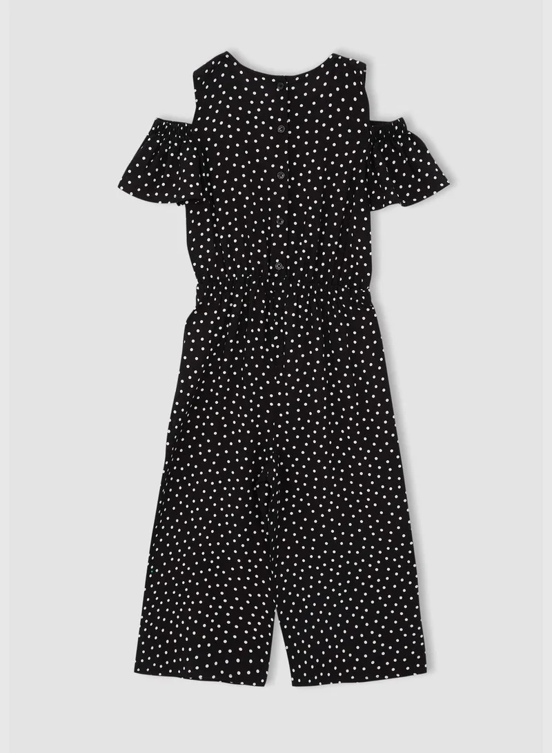 DeFacto Open Shoulder Polka Dot Printed Jumpsuit