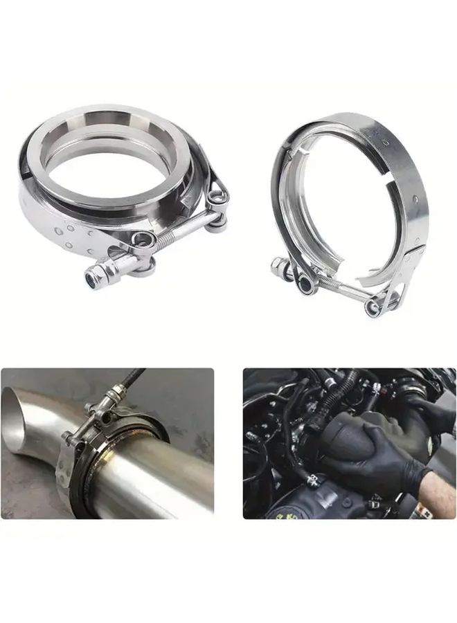 1pc 2.5 Inches Stainless Steel Exhaust Clips Quick Release Automotive V Belt Clamp for Turbochargers Drains Exhaust Systems Vehicle Performance Upgrade Heavy Duty - Image 5