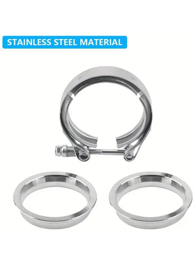1pc 2.5 Inches Stainless Steel Exhaust Clips Quick Release Automotive V Belt Clamp for Turbochargers Drains Exhaust Systems Vehicle Performance Upgrade Heavy Duty - Image 3