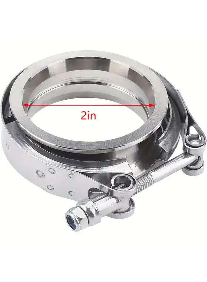 1pc 2.5 Inches Stainless Steel Exhaust Clips Quick Release Automotive V Belt Clamp for Turbochargers Drains Exhaust Systems Vehicle Performance Upgrade Heavy Duty - Image 2