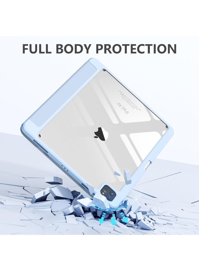 iPad Air 13 inch Case M2 2024\2025 with Pencil Holder, Compatible with iPad Pro 12.9 6th/5th/4th/3rd Generation Case 2022/2021/2020/2018, Auto Wake/Sleep, Slim Clear Back Shell, Sky Blue - Image 5