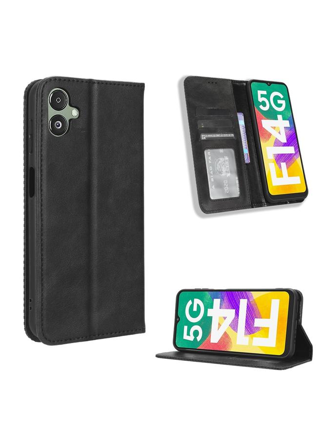 S-TOP Case For Samsung Galaxy F14 Global Magnetic Buckle Retro Texture Leather Phone Case - Image 1