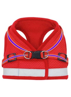 Kuber Industries Reflective Dog Harness With Adjustable Leash|Breathable Polyester Mesh Fabric |Medium Size|Ht-844|Comfortable No-Pull Grip|Quick Release Buckles|Easy On - Easy Off Harness|Red  - Image 4