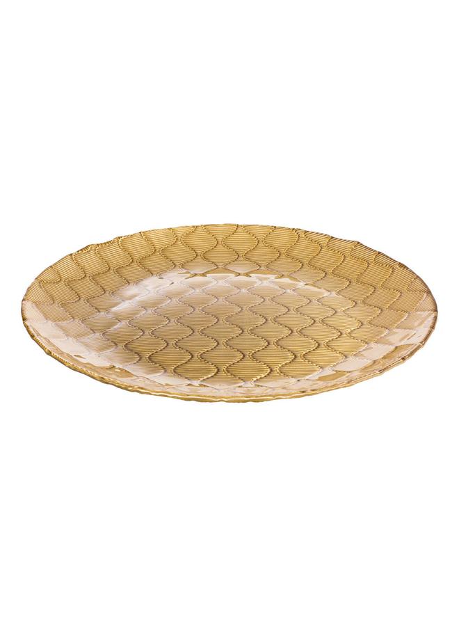 Alsaif Glass Serving Plate 32X32X2 Cm Gold - Image 1
