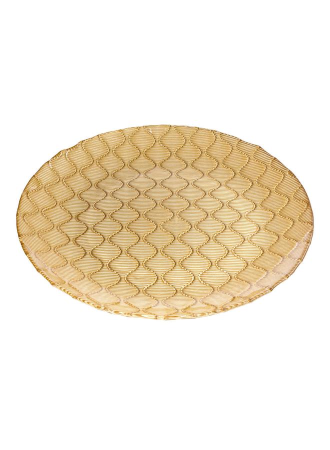 Alsaif Glass Serving Plate 32X32X2 Cm Gold - Image 2